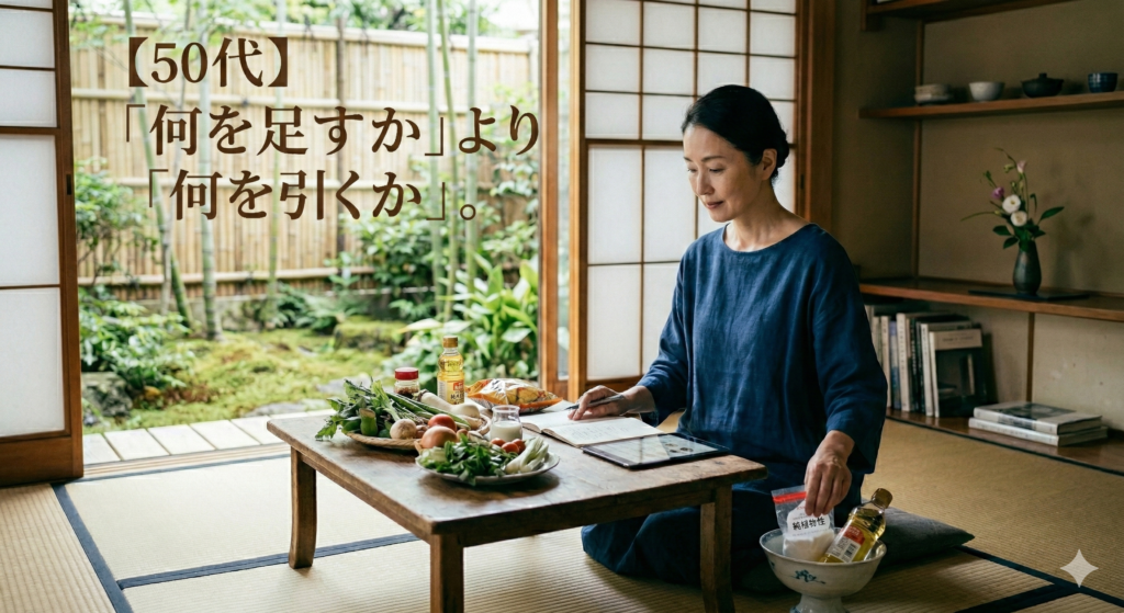 【50代】「何を足すか」より「何を引くか」。身体(からだ)が休みにくくなる“食の要因”を整理する