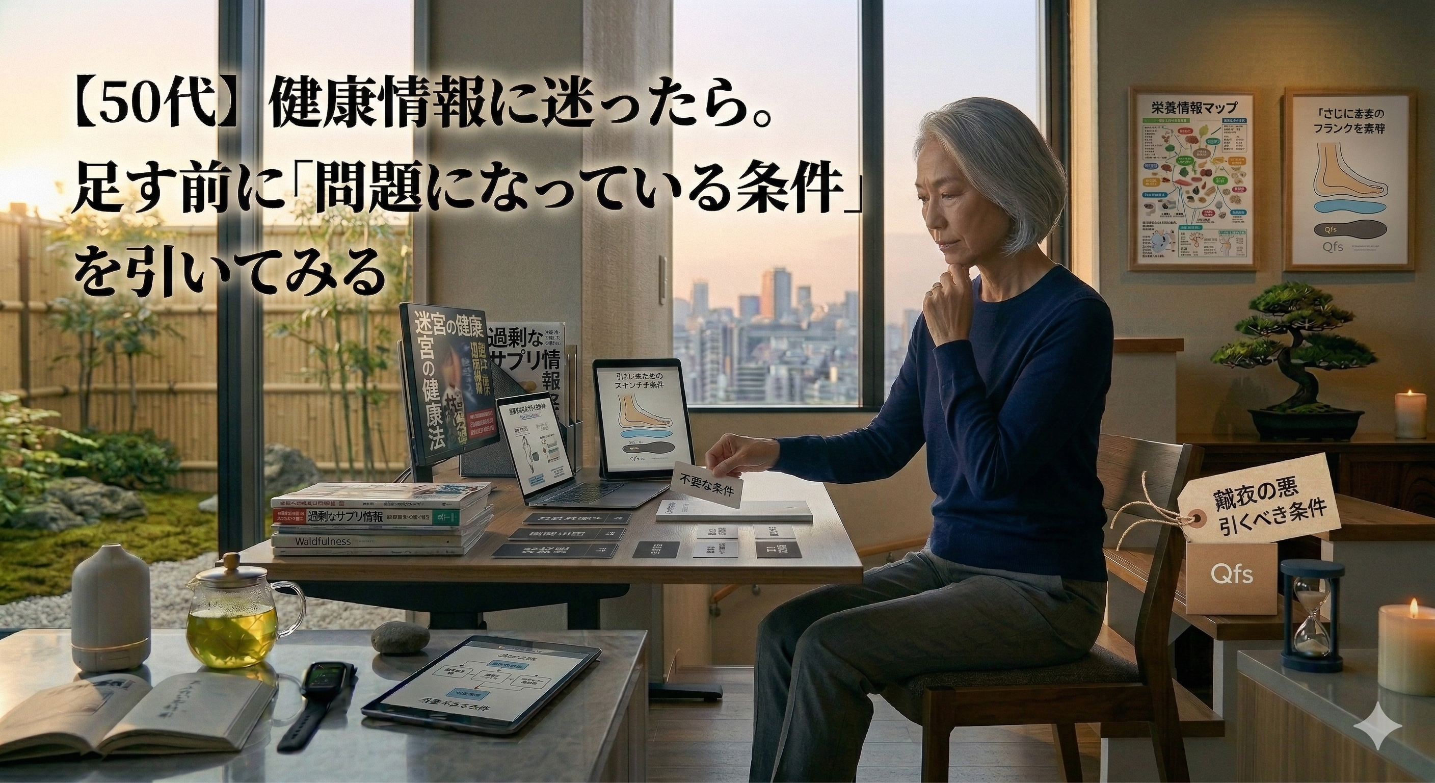 【50代】健康情報に迷ったら。足す前に「問題になっている条件」を引いてみる