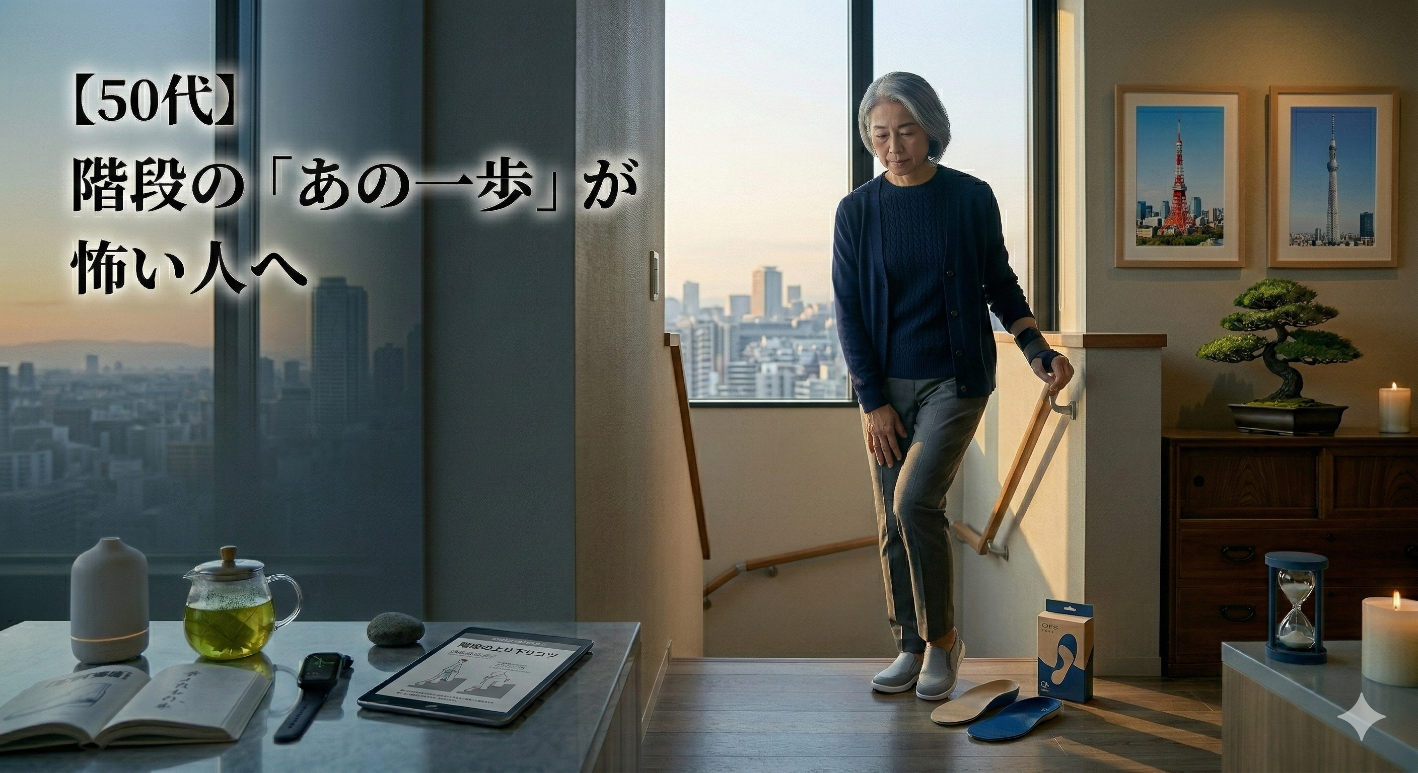 【50代】階段の「あの一歩」が怖い答え合わせ。引き算しても変わらない人の“足元の条件”