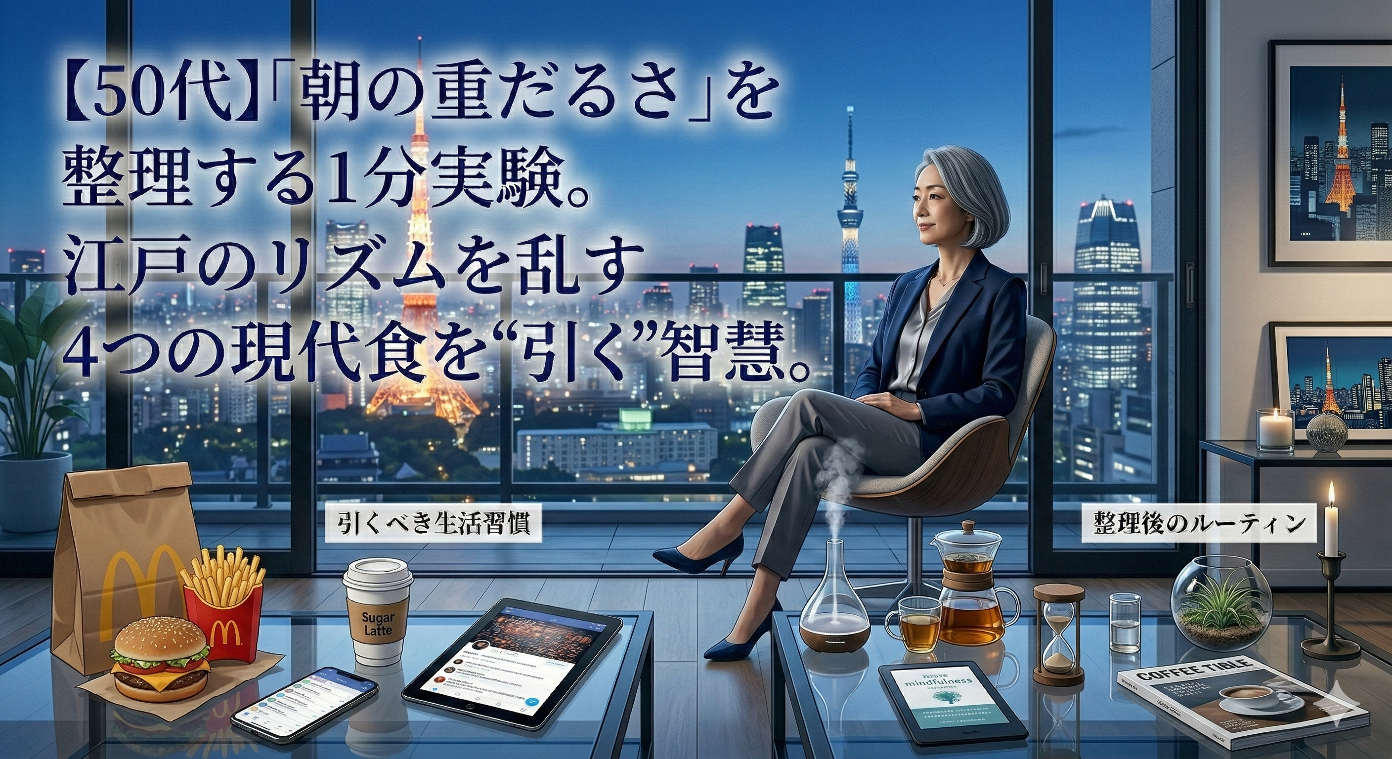 【50代】「朝の重だるさ」を整理する1分実験。江戸のリズムを乱す4つの現代食を“引く”智慧